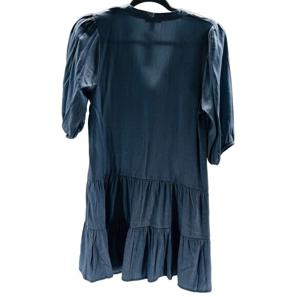 SPEECHLESS sz M light blue denim like Tiered Ruffle Chambray Dress NWT 0B9 - Picture 3 of 10